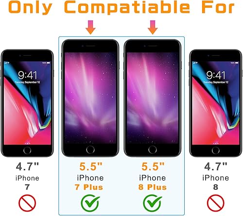 Miniatura 2 de NEARPOW [Paquete de 4] Protector de pantalla para iPhone 7 Plus/iPhone 8 Plus, vidrio templado, protector de pantalla con dureza 9H, transparente,