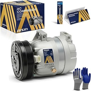 AISIN ACCGM-00505 Air Conditioner AC Compressor - Compatible with Chevrolet Malibu 1997-1999, Cavalier 1996-2002, Buick Skylark Oldsmobile Achieva 1996-1998 - 2.4L - with 5-Pulley Groove, with Clutch