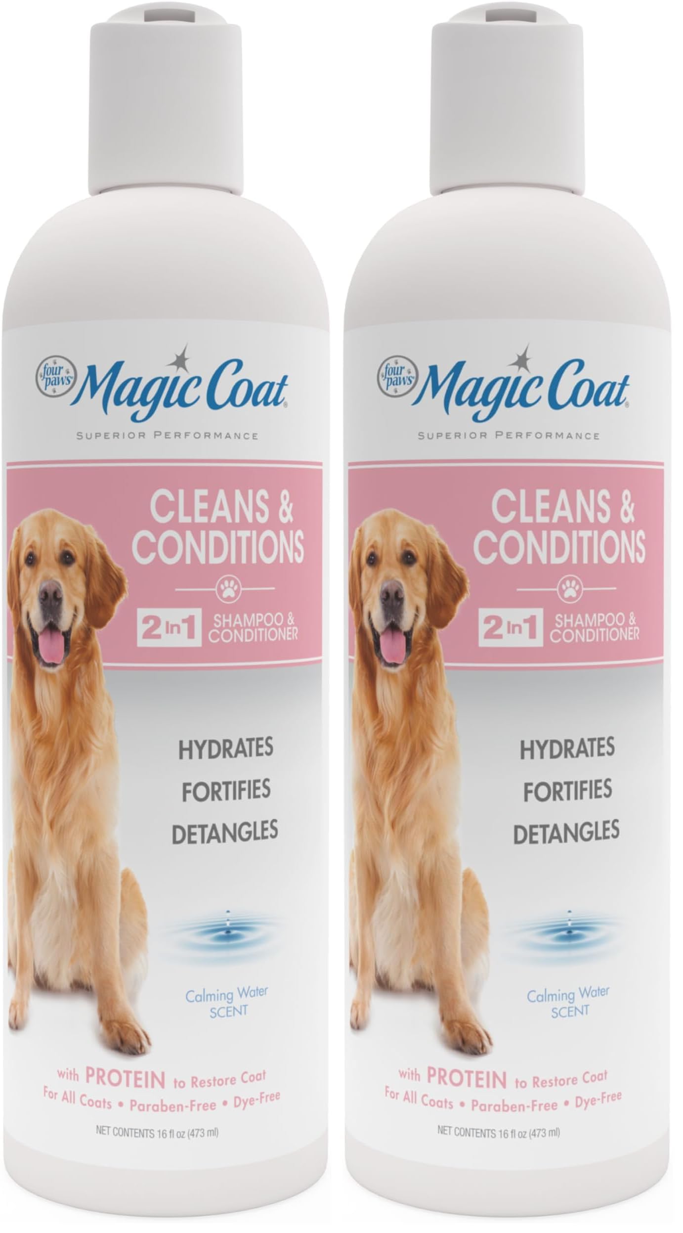Four Paws Magic Coat Dog Shampoos for Dogs, Dog Grooming Supplies, Dog Bathing Supplies, Made in USA (Pack of 2)