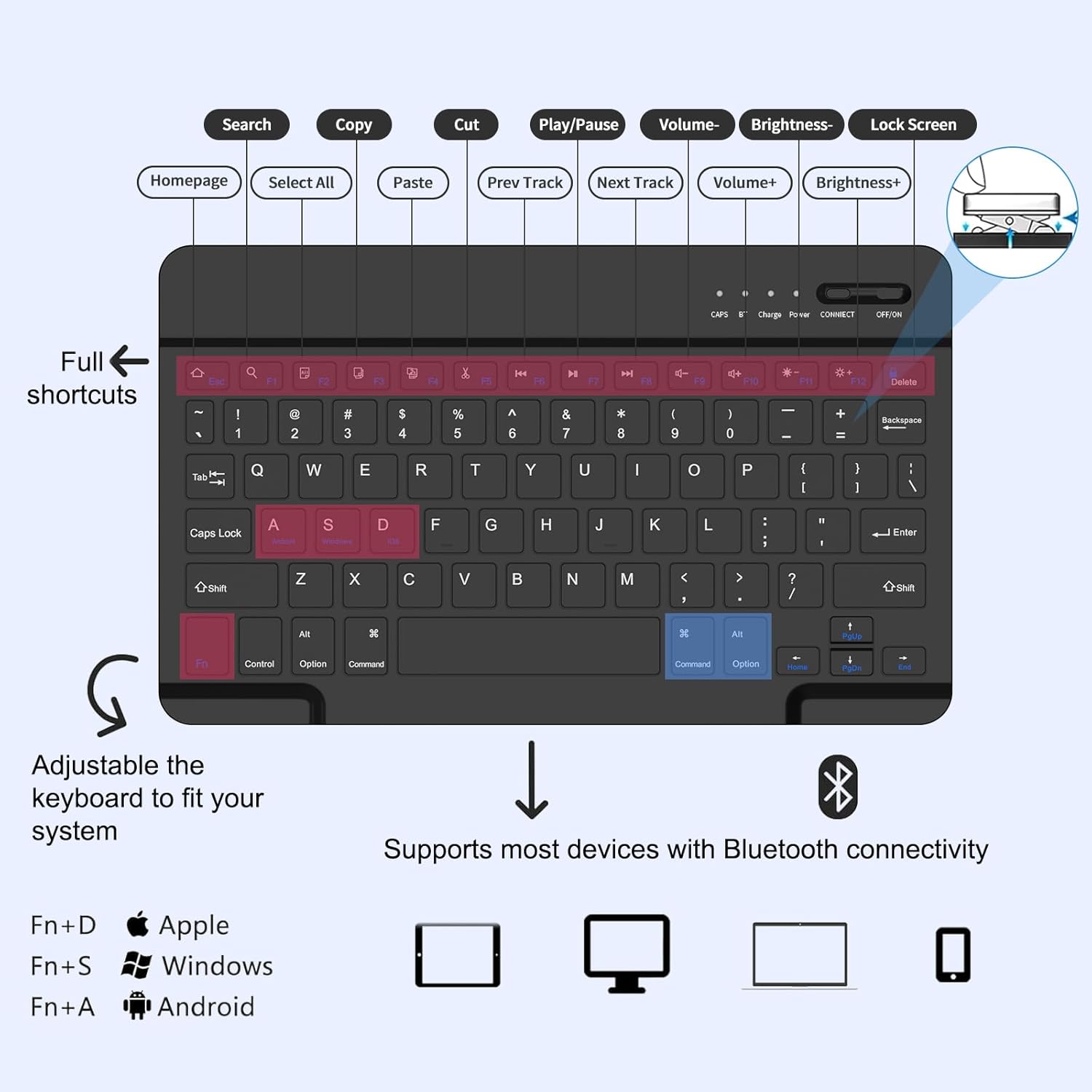 MMK Galaxy Tab A11 Case with Keyboard (11" 2025, SM-X230, SM-X236B), Compatible with Galaxy Tab A9 Plus Case with Keyboard (11" 2023), Wireless Detachable (Black, Tab A9+/A11+ Plus - 11 Inch)