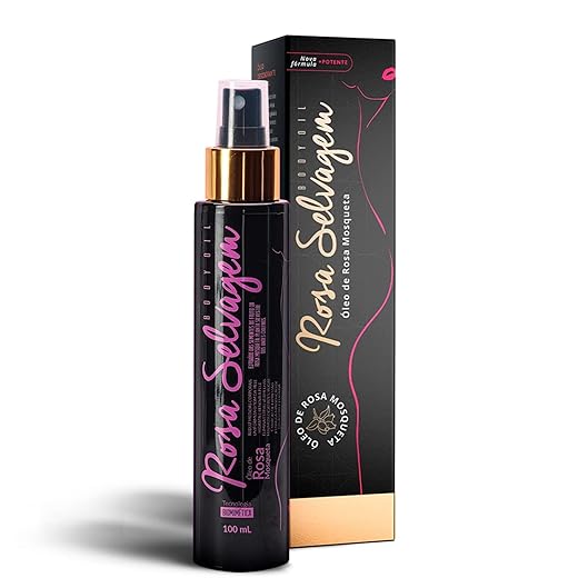 Óleo Rosa Mosqueta Rosa Selvagem - Clareador de Pele Contra Manchas, Cicatrizes e Estrias - Hidratante Corporal 100ML