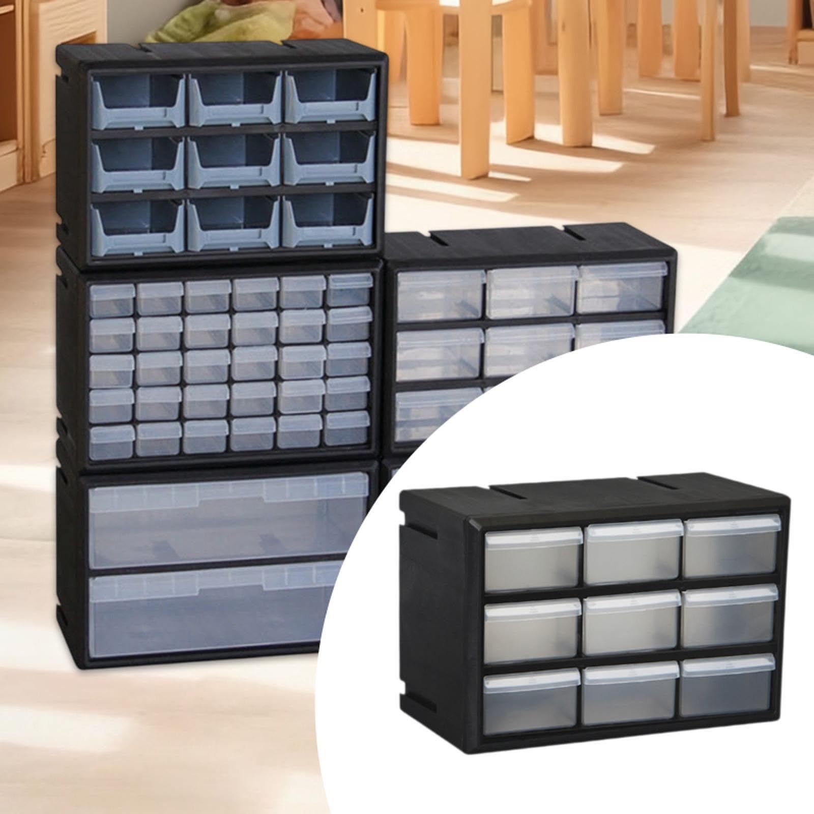 Organizador de Cajones para Armario, Organización de Garaje, Caja de Herramientas de Pared para Tuercas, Objetos Pequeños, Tornillos, Y Maquil, 9 Cajones