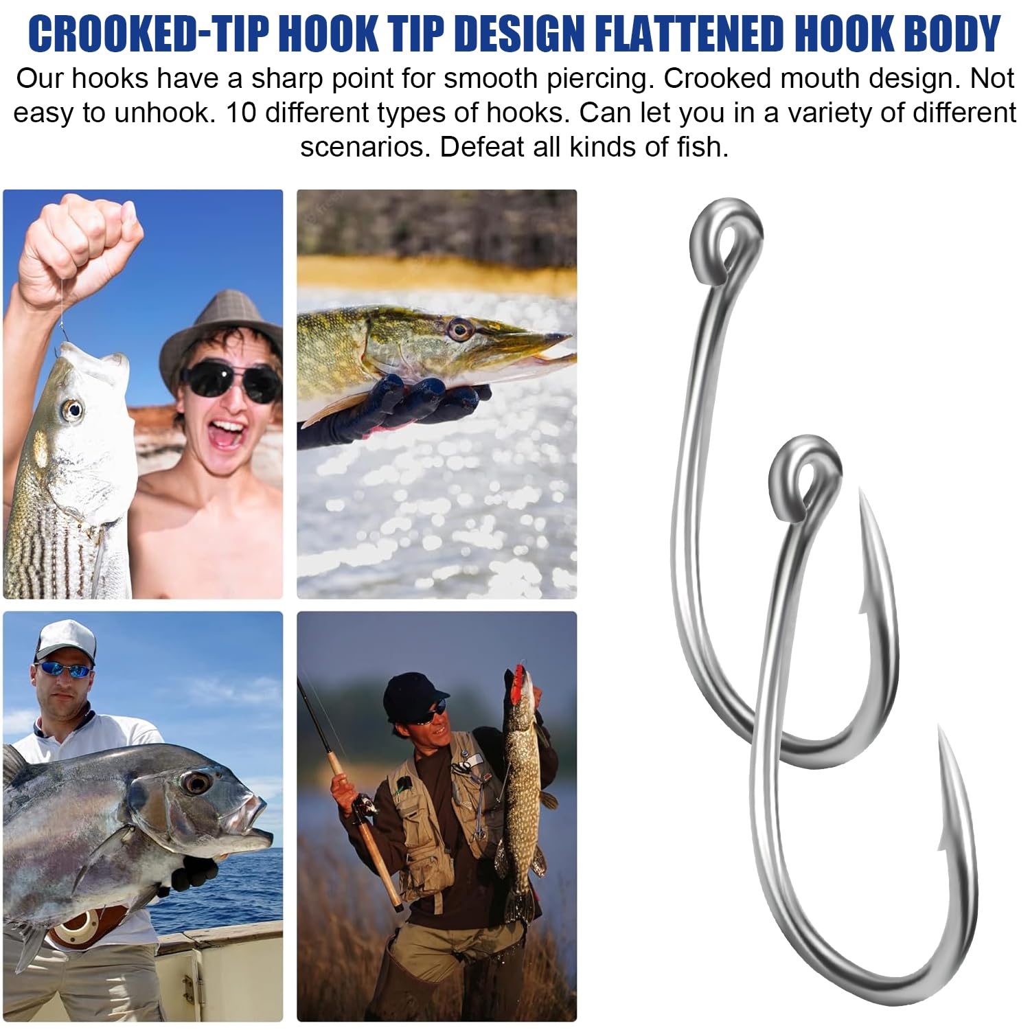 100 Stück Angelhaken Set - Scharfe Widerhaken Aus Kohlenstoffstahl