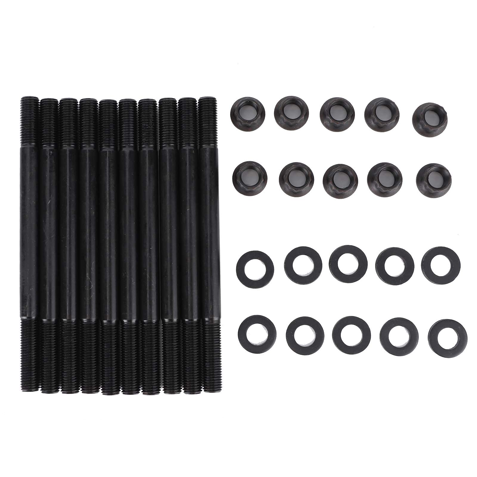 Photo 1 of ARAMOX Cylinder Head Stud, 208-4305 Cylinder Head Stud Kit Bolts Nuts Black for 1996-2000 D16Y7 D16Y8