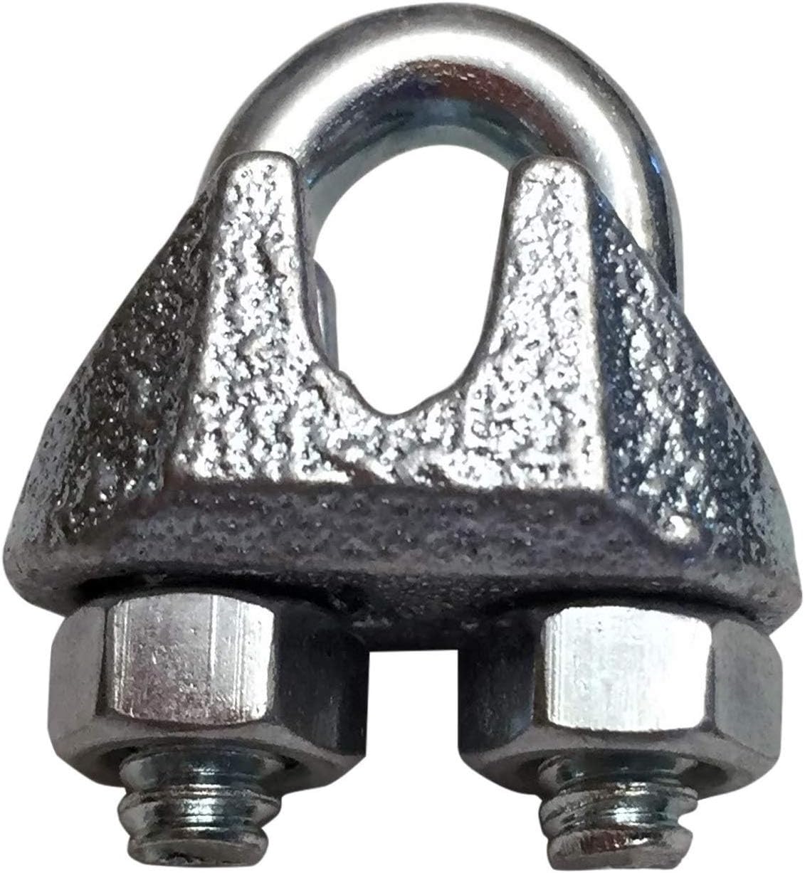 Wire Rope Clamp 1/8 inch 12 Pack Zinc Plated - Wire Rope Clip - Wire Cable Clamps - Yardware etcetera