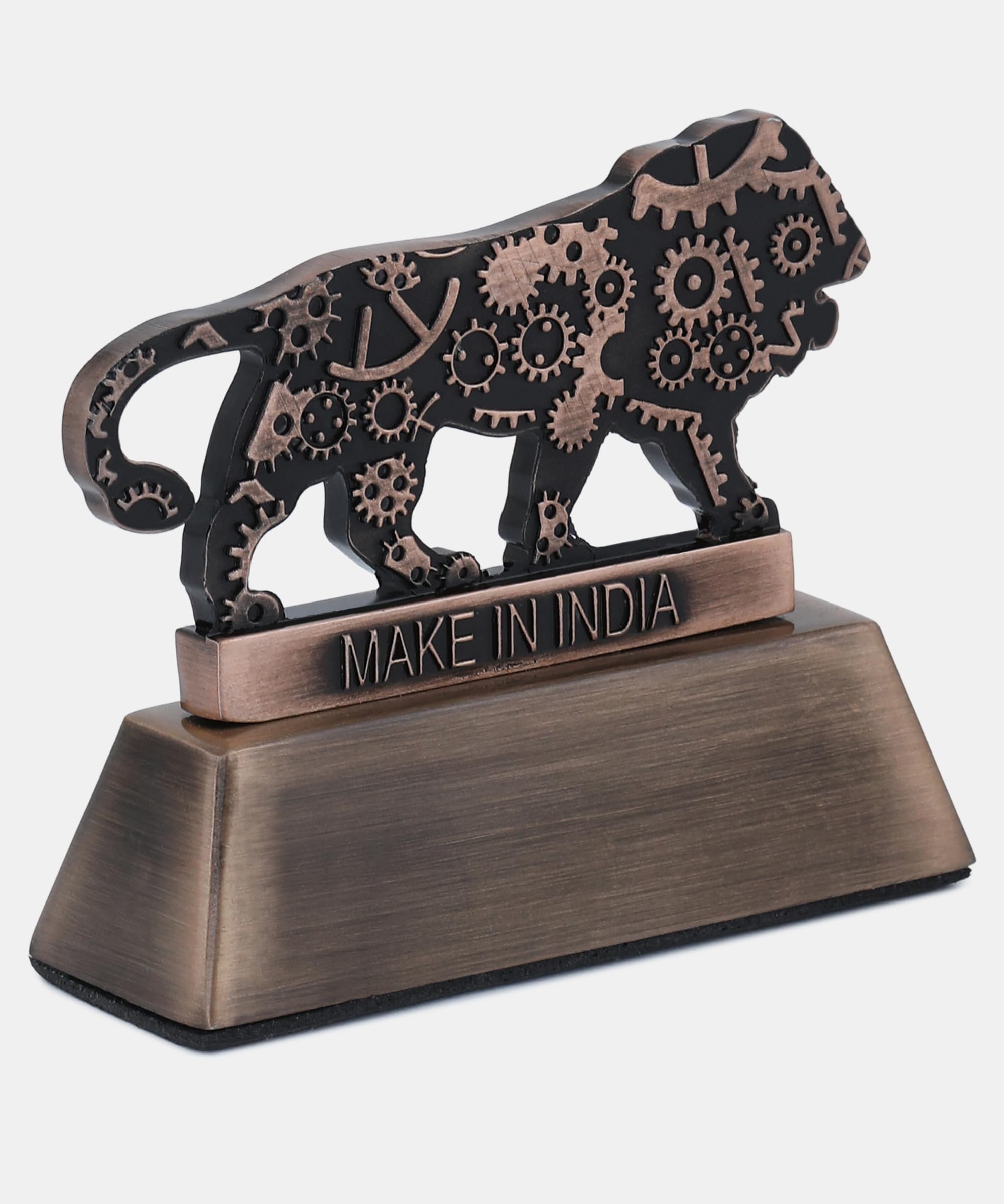 ZAHEPA Metal Lion Paperweight for Office Table, Stylish Desk Accessory & Desktop Decor, Patriotic Decorative Showpiece Item Gift for Men, Professionals, Students & Corporate (Copper) 4