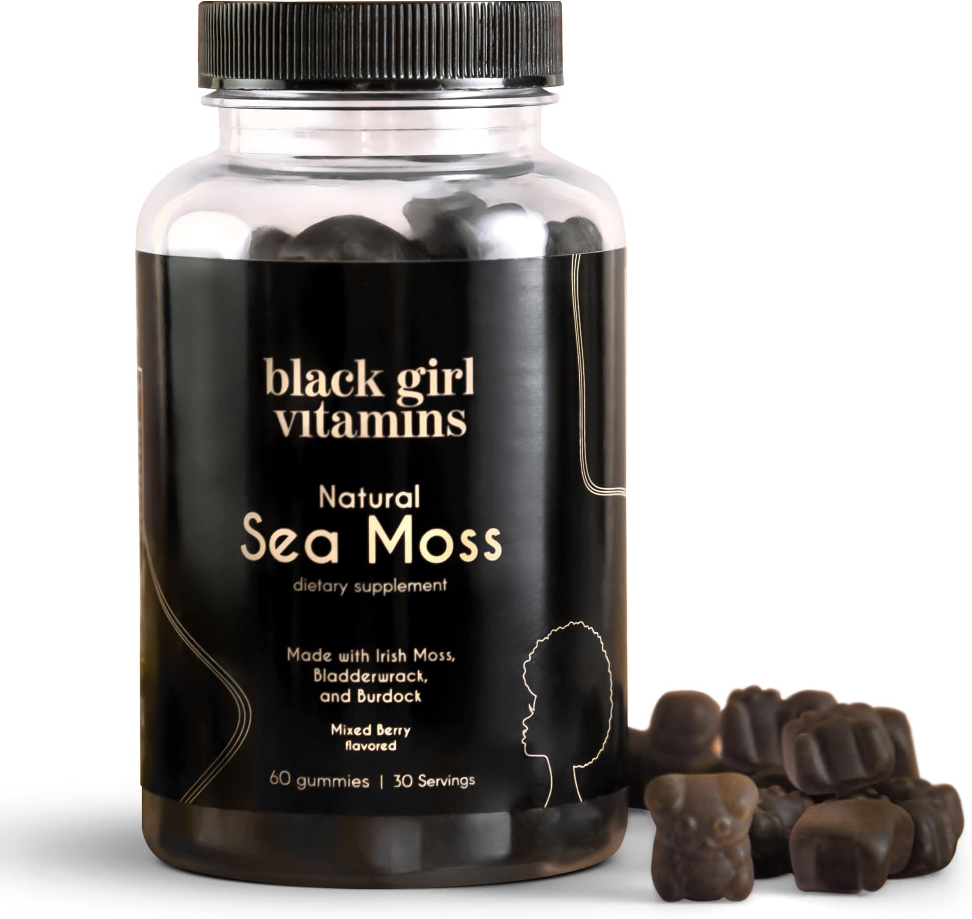 Irish Sea Moss Gummies - SeaMoss + Bladderwrack & Burdock - 92 Minerals for Thyroid, Metabolism, and Immunity - Vegan, Gluten-Free, Halal (Mixed Berry, 30 Day Supply)