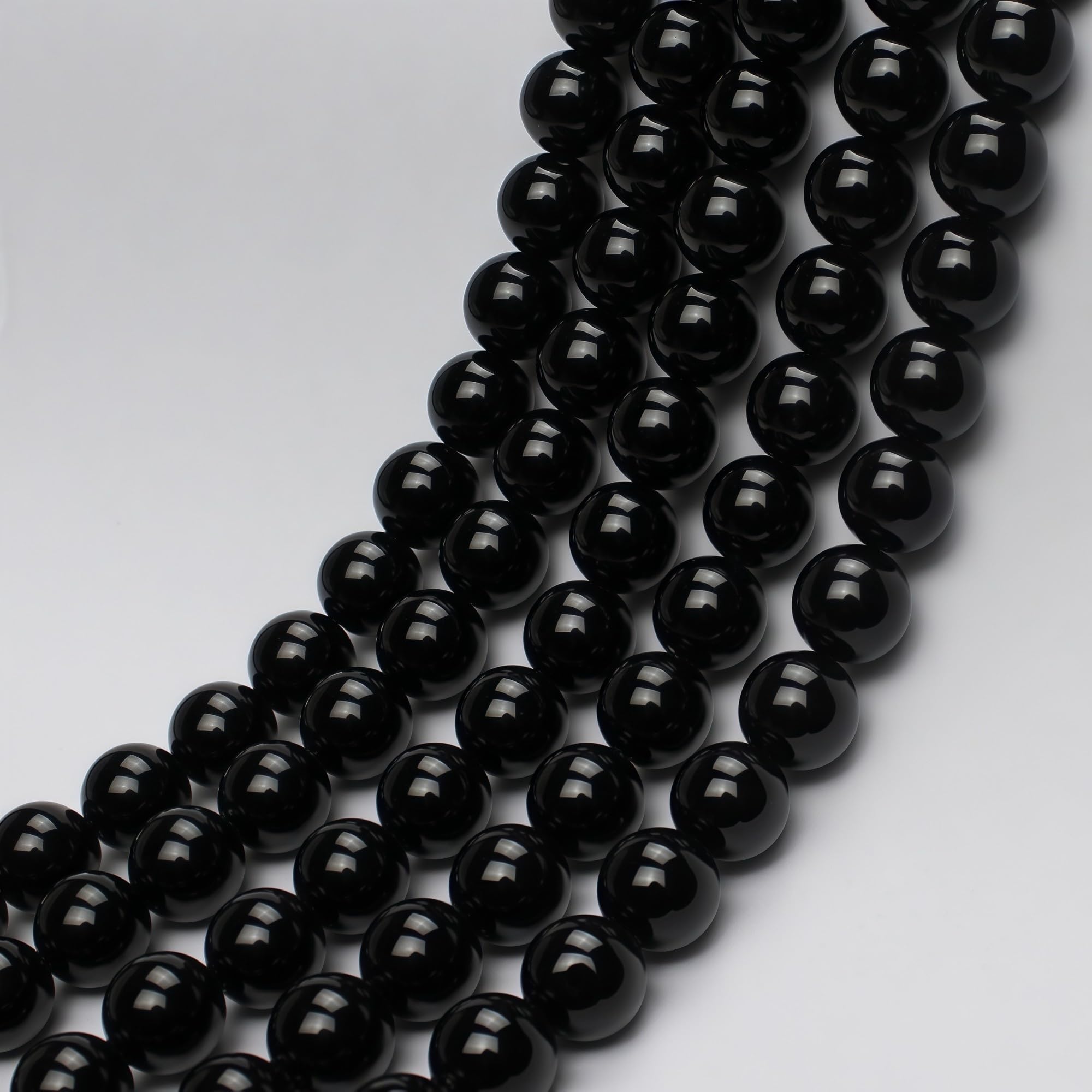 MJDCB 6mm 60 piezas Cuentas de Piedra Ónice Negro Redondas Sueltas Piedras Semipreciosas Naturales para Hacer Joyas Pulseras Collares — view 7