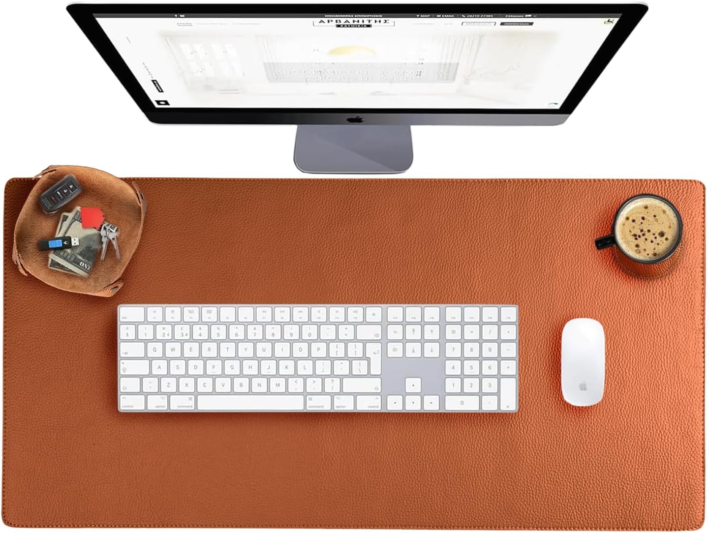 Leather Desk Pad Real Leather Desk Mat (31x15.6) Desk