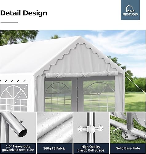 Miniatura 7 de MFSTUDIO Tienda de campaña para fiestas de 16 x 20 pies, tiendas de campaña resistentes al aire libre con paredes laterales extraíbles, toldo grande