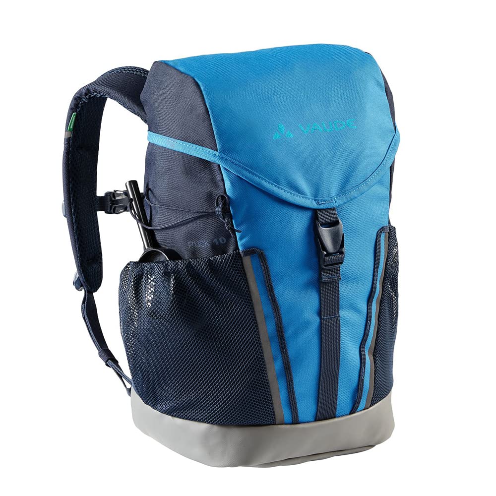 VAUDE Boys & Girls Puck sac à dos pour enfants, sac à dos de randonnée confortable pour enfants, sac à dos scolaire résistant aux intempéries avec housse de pluie et loupe,bleu/éclipse,10 litres
