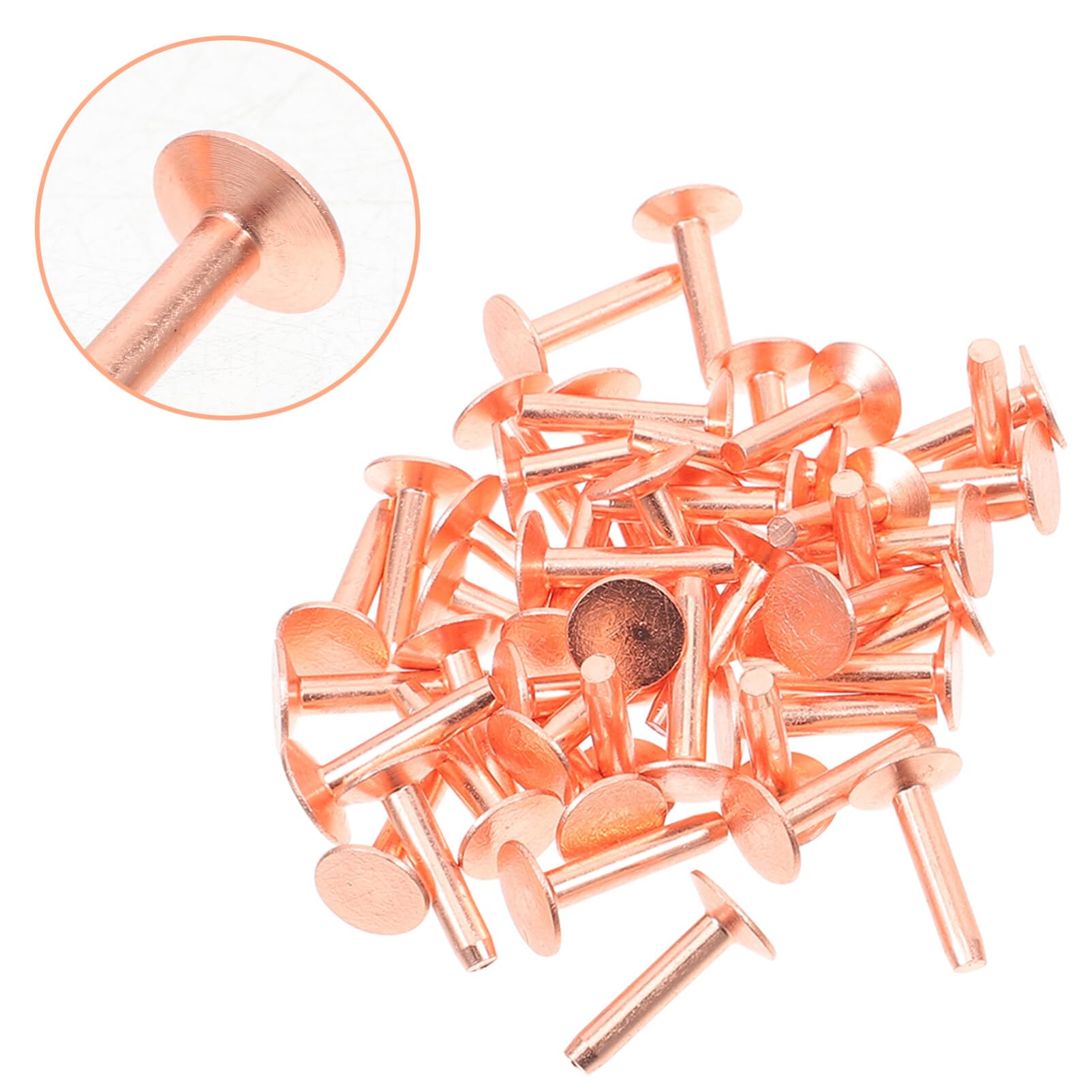 SHINEOFI 154piezas Clavos De Cobre De Remaches Redondos Para Cuero Clavos Para Ropa Kit De Remaches Para Manualidades Uso Cinturones y Bolsos