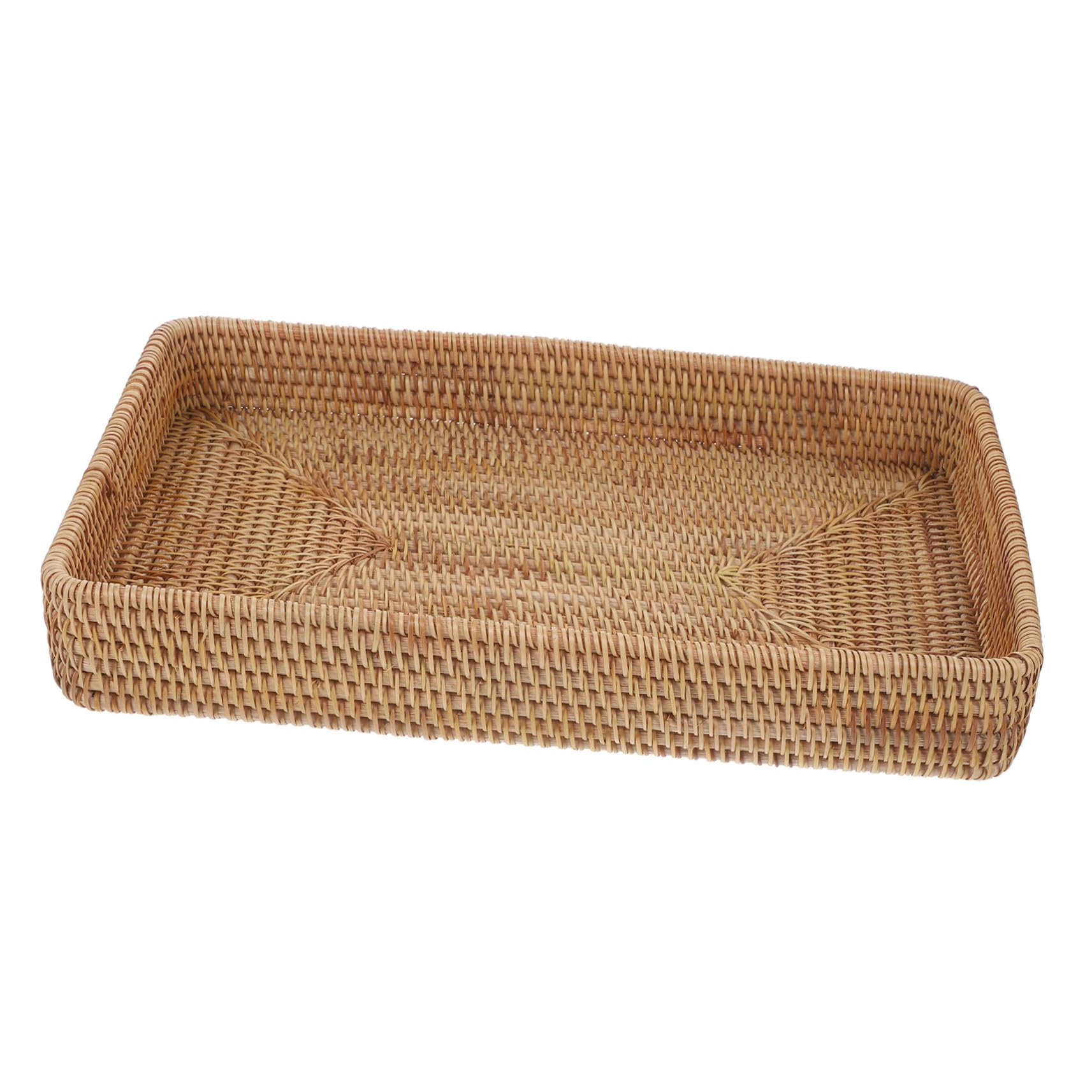 Disfruta tus mañanas con la Bandeja Rectangular Grande de Ratán decorativa
