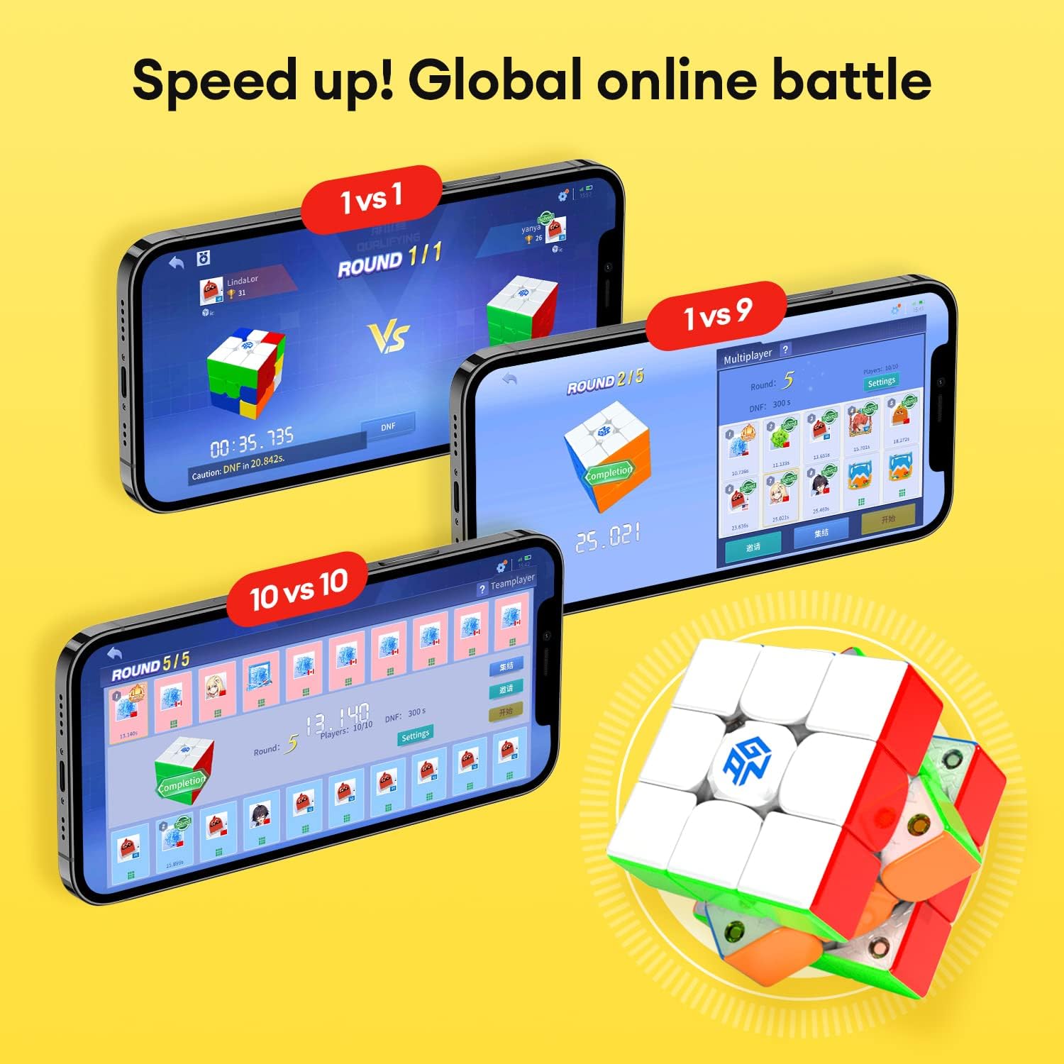 Buy GAN 356 i Carry Stickerless Cube, GAN Smart Cube 3x3 Speed Cube