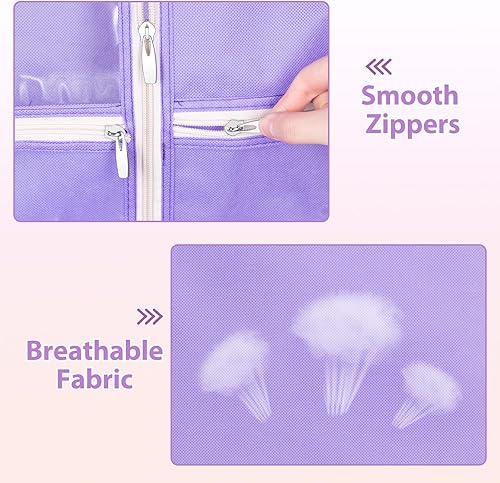 Miniatura 6 de MISSLO Bolsas de ropa de baile para bailarines de 40 pulgadas, bolsa de ropa colgante para disfraces de baile, bolsas de ropa para niños con 3