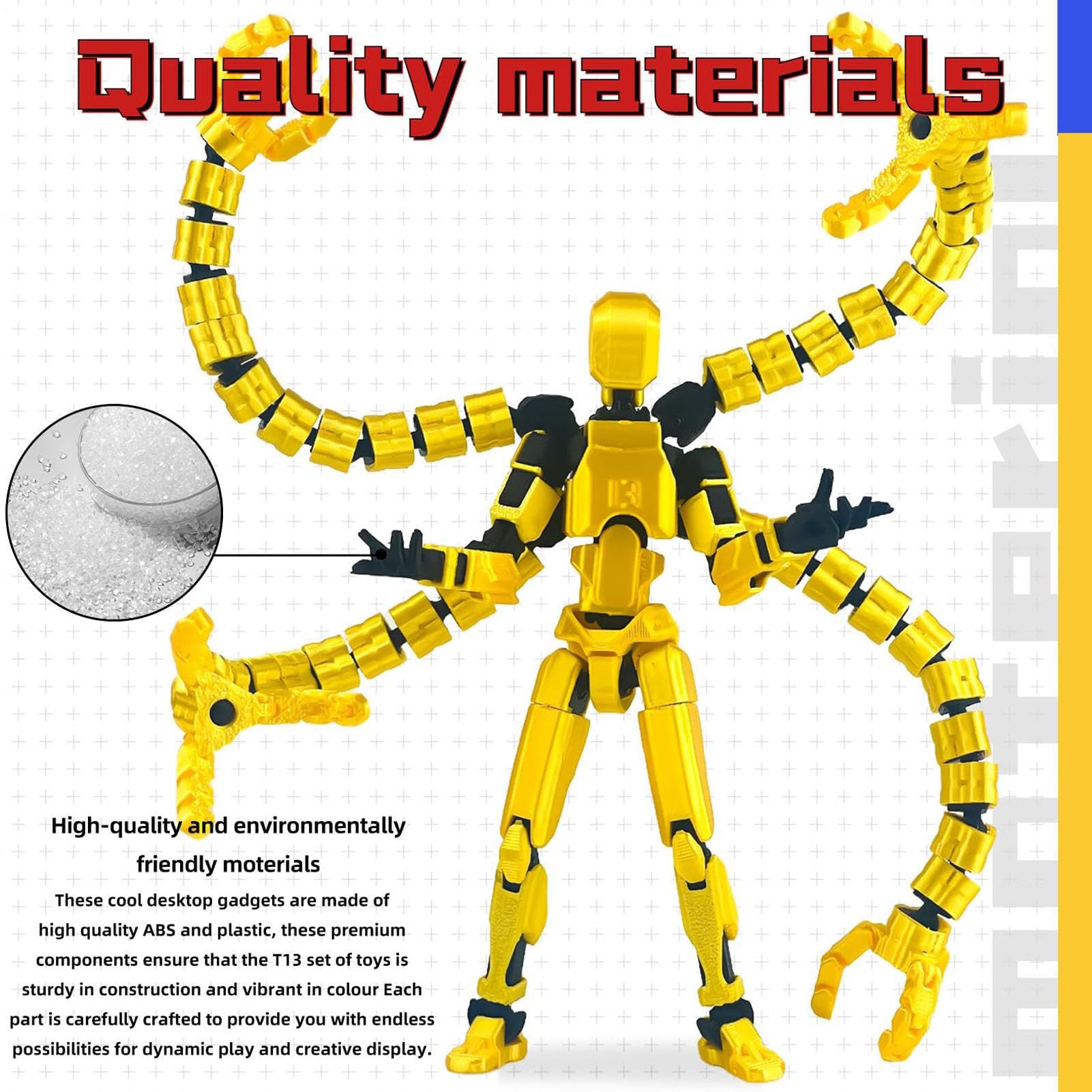 3D Printed Mannequin Toys, Action Figure Already Assembly, Multis-Jointed Movable Model With 3 Hand Types And 7 Tool Options - Image 4