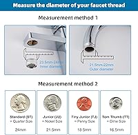 Vista 5 de Hibbent Aireador de grifo certificado NSF/ANSI/CAN 61, aireador de fregadero de cocina giratorio de 360°, certificación CUPC accesorio de rociador
