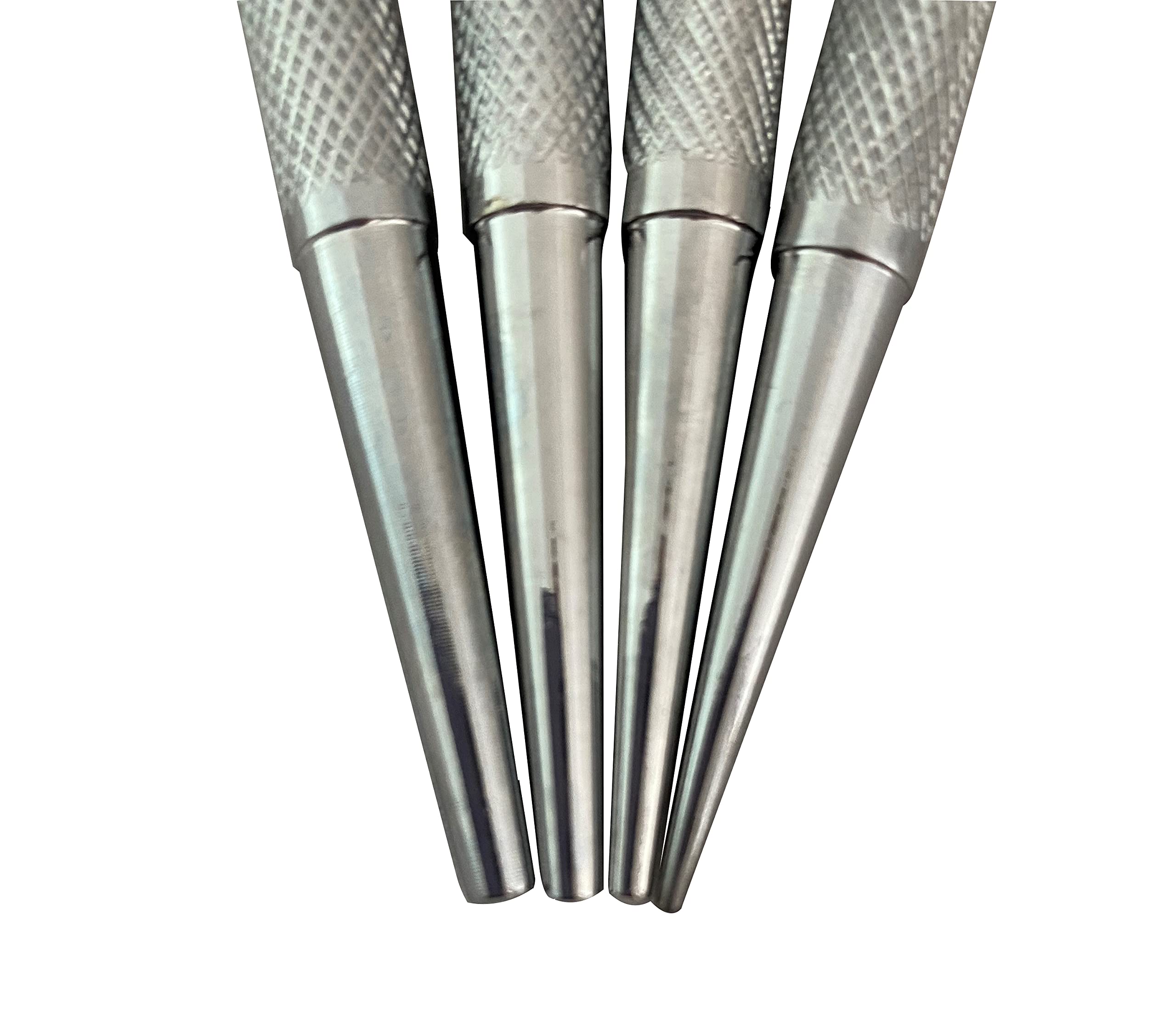 Set 4 Punzoni Per Unghie E Centro Di Posizionamento – 0.6cm, 2/81.3mm, 3/32, 4/32, Impugnatura Ergonomica, Per Legno E Metallo
