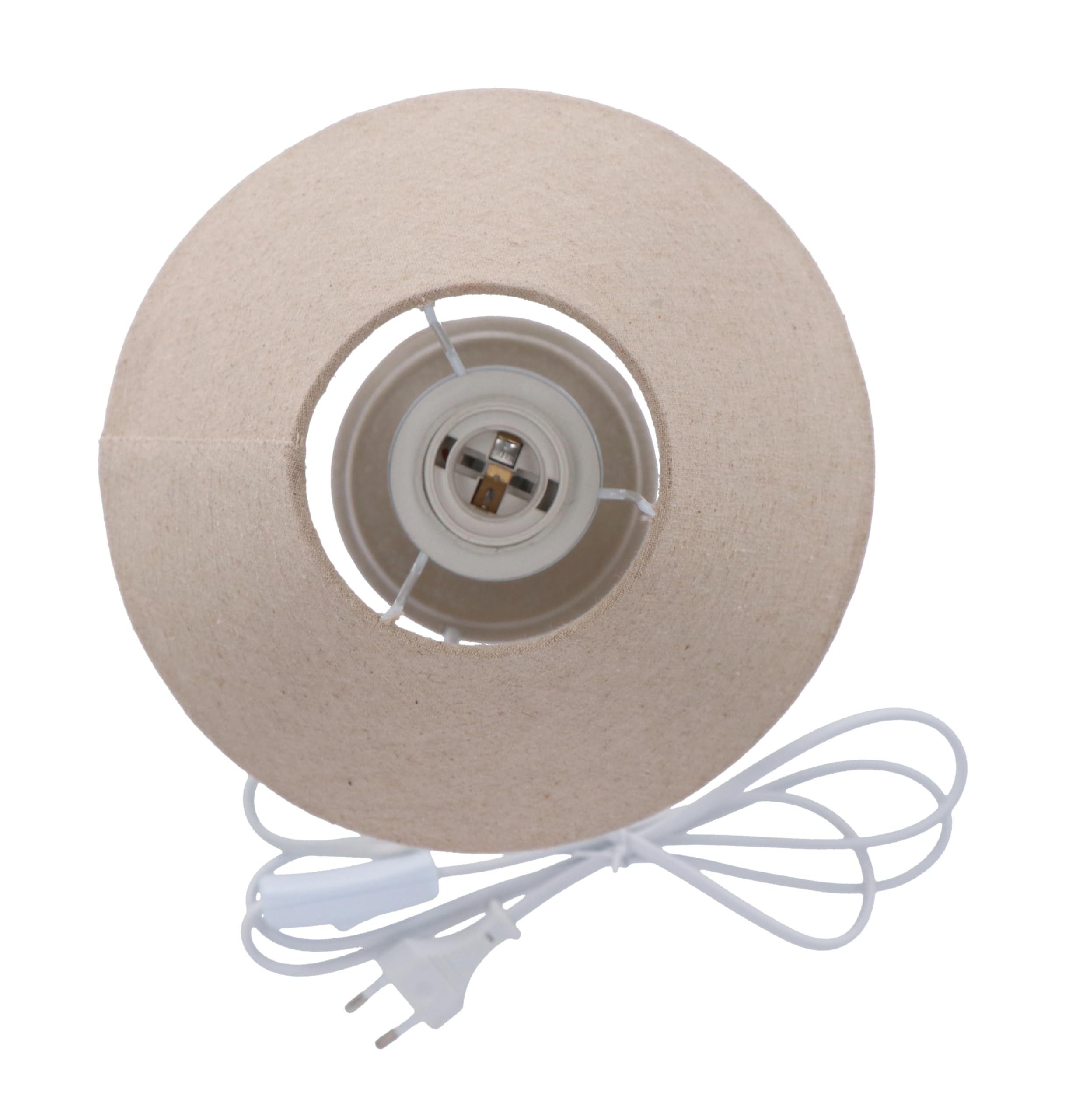 Way Home Store Lampada Da Tavolo Shabby Chic Con Base In Legno E Paralume Beige, 41 Cm - 3