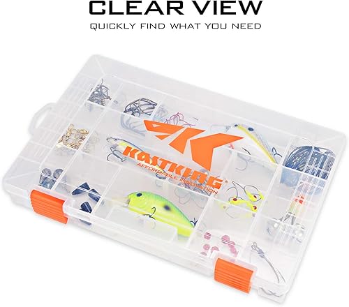 Miniatura 4 de KastKing Cajas de aparejos, caja de plástico, caja organizadora de almacenamiento de plástico con divisores extraíbles, almacenamiento de aparejos