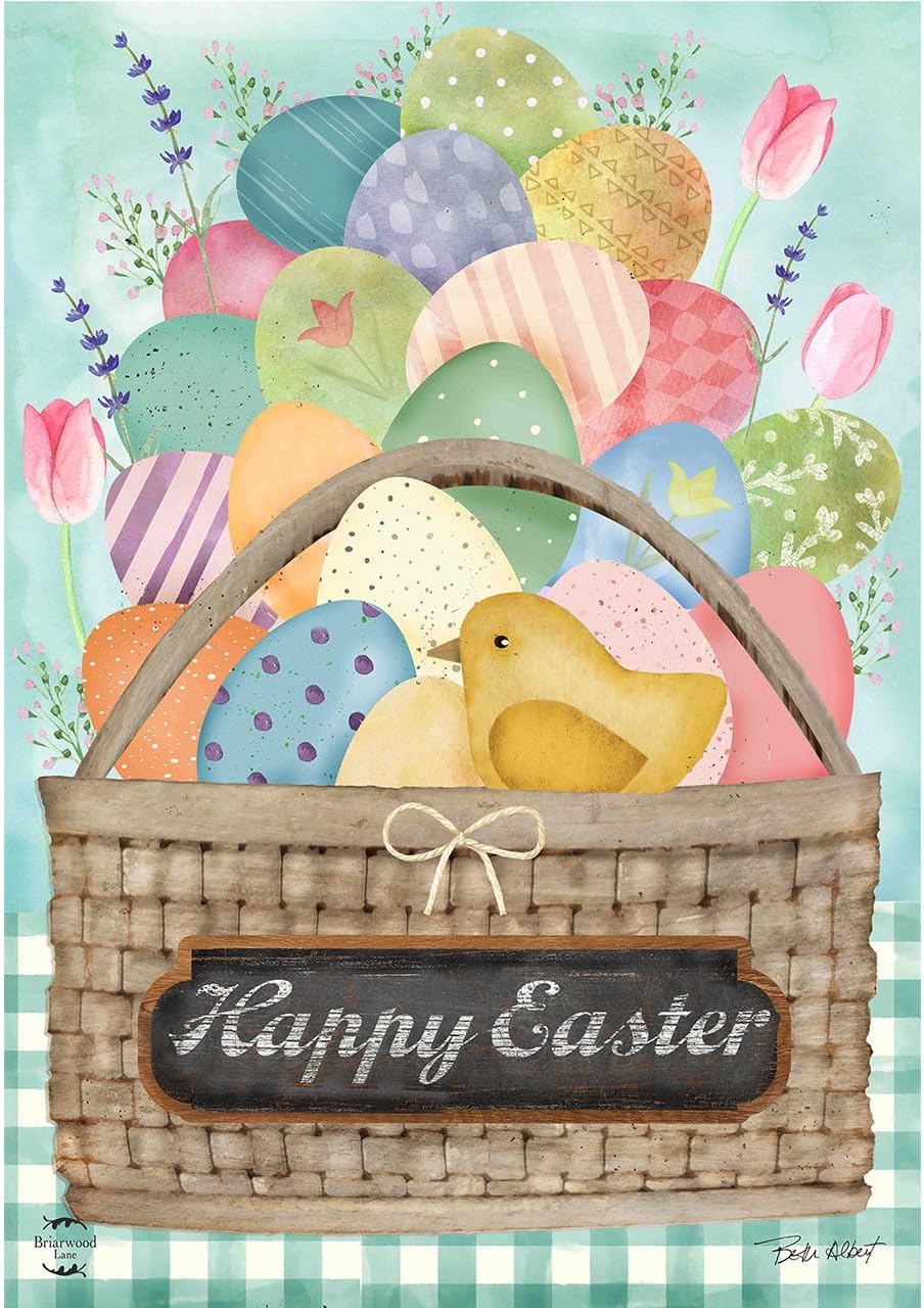 Briarwood Lane Easter Basket Gnome Garden Flag