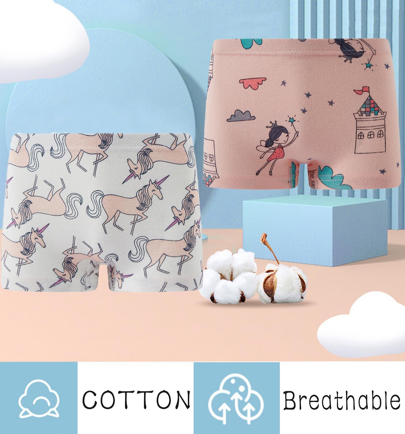 Boboking Soft Cotton Girls' Panties Boyshort Little Girls' Underwear Toddler Undies - Image 5