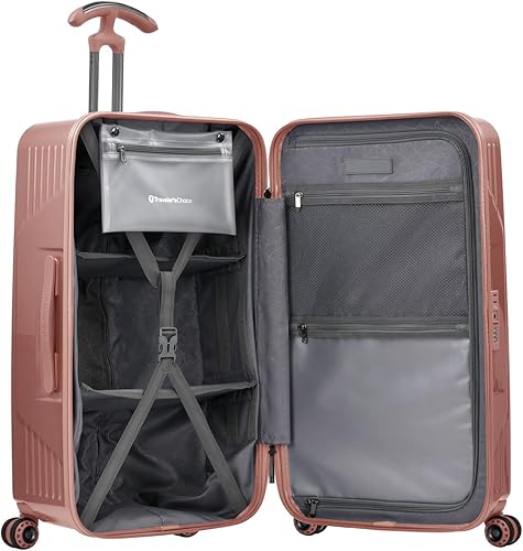 Miniatura 7 de Traveler's Choice Ultimax II Maleta Spinner Mediana de Baúl de 26", Correas de Sujeción, Verde Azulado, Pulgadas Facturadas, Rosa rosado