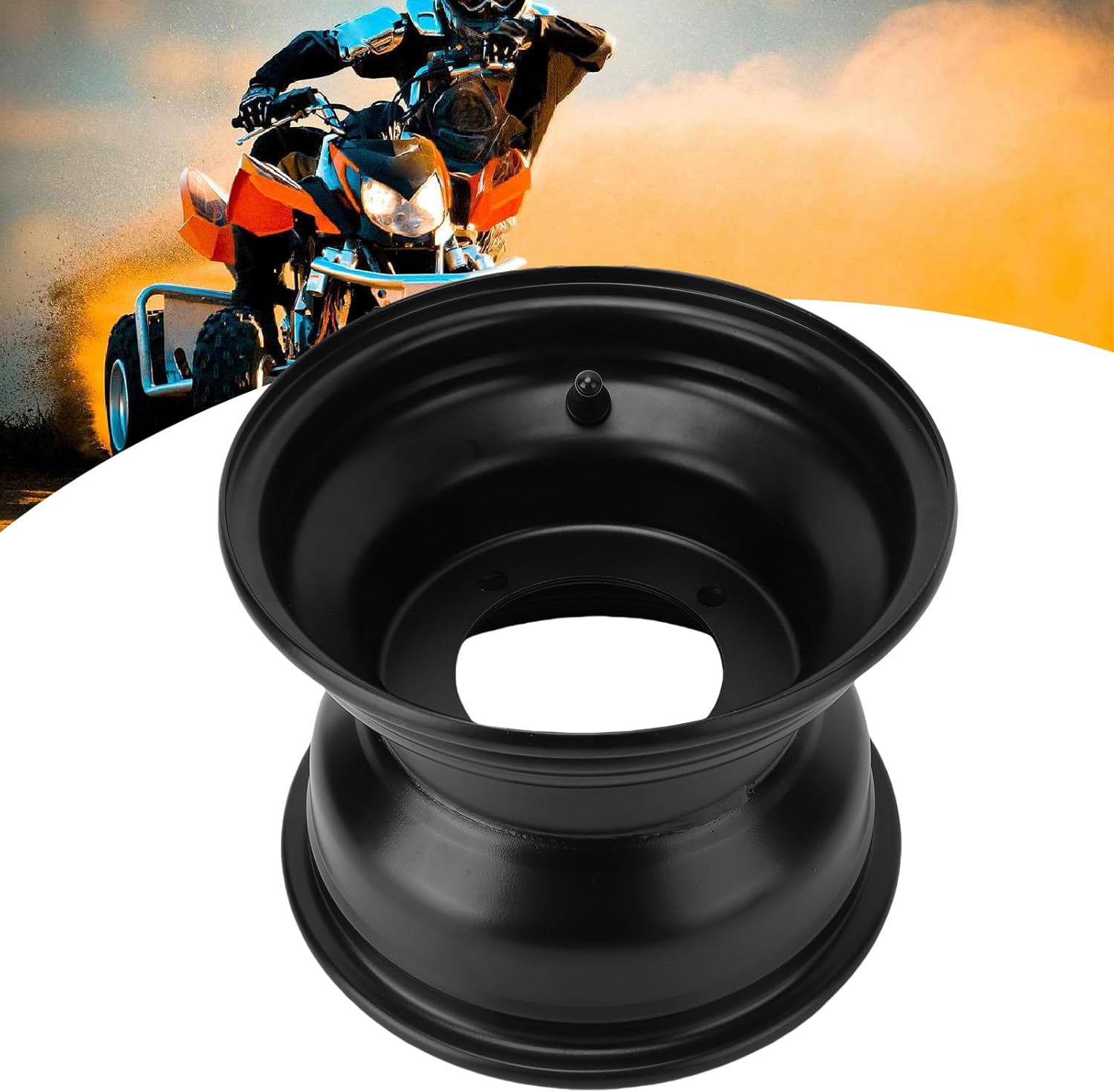 SIXRUN 18 X 9.50 8 Go Kart Wheel Rim, Aluminum Alloy Atv Wheel Rim For Atvs Quad Bikes Off Road Vehicles Fit For Most Atvs Golfing Carts (4 Hole)