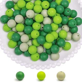 VIVP 110 PCS Silicone Beads,15mm Silicone Beads for Keychain Making，Necklace Bracelet Silicone Round Beads for Lanyards Jewelry Making DIY Crafts Making
