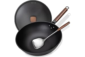 13 Inch Carbon Steel Wok, Induction and Nonstick