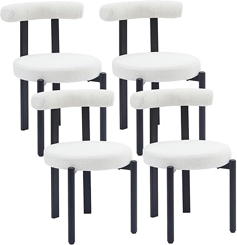 Miniatura 13 de Juego de 4 sillas de comedor de terciopelo, modernas sillas de comedor con patas de metal dorado, sillas de comedor tapizadas tejidas para comedor,