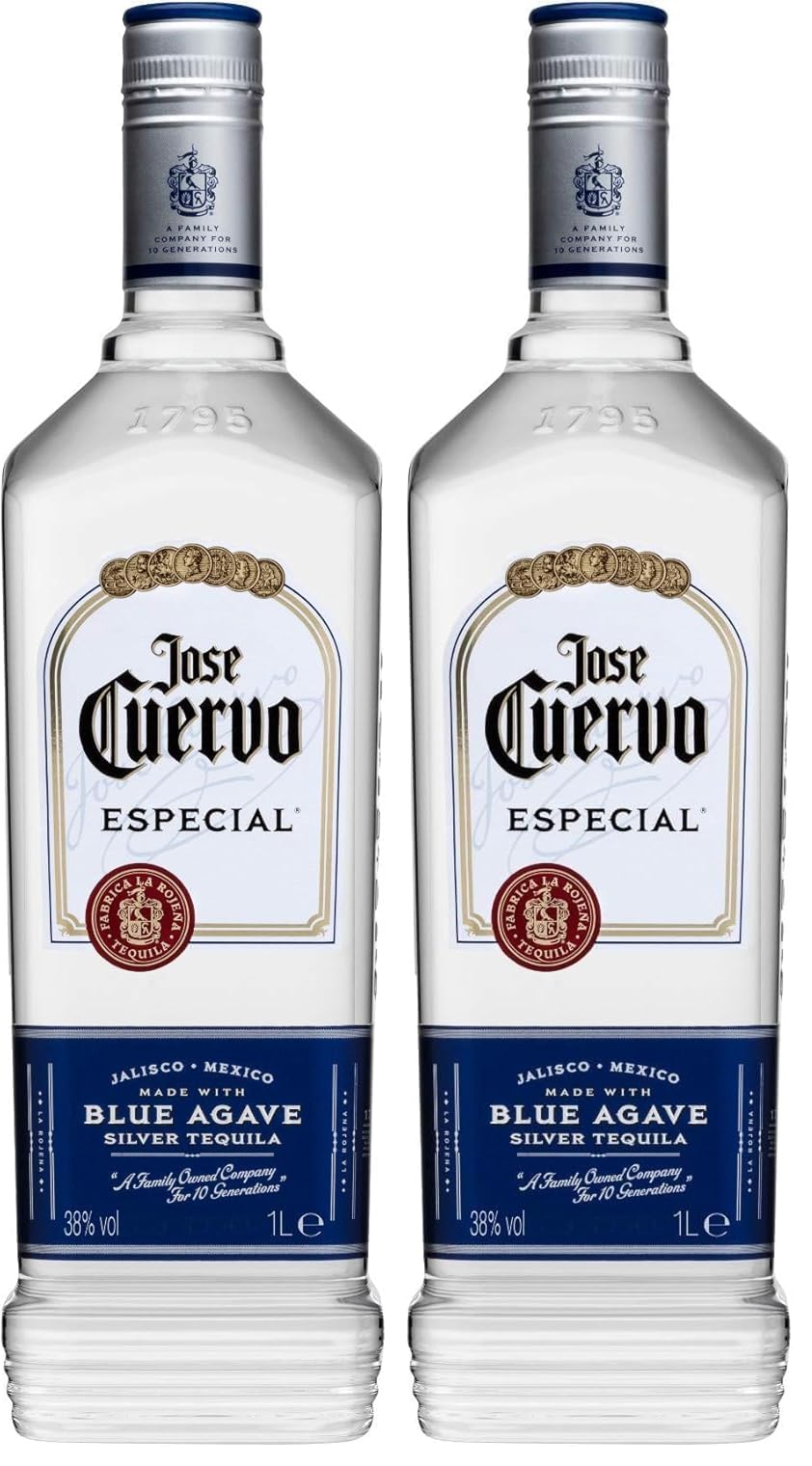 Jose Cuervo Especial Silver Original Tequila Mexiko (1 x 1,0 l) – Original mexikanischer Tequila mit 35% Vol. Alkohol (Packung mit 2)