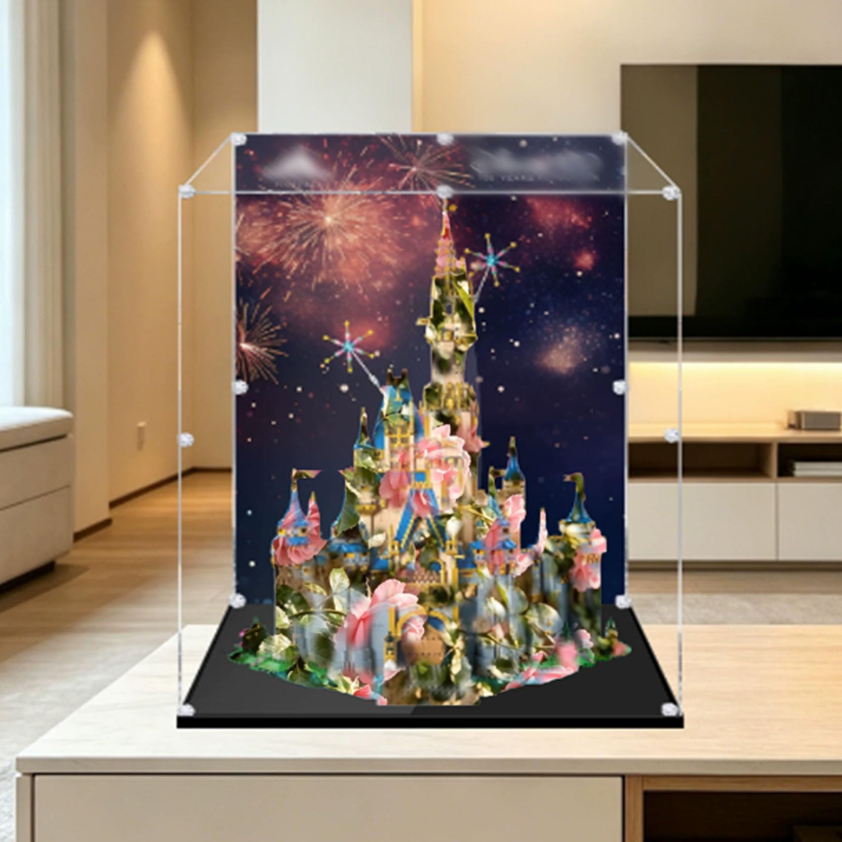 Acrylic Display Case for Le-go 43222 Castle Model, Dustproof Display Box (display box only) (background 3mm-C)