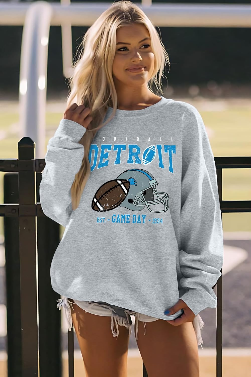 MAXIMGR Football Sweatshirt Women Game Day Sweatshirts Football Team Fans Pullover Shirt Sunday Funday Long Sleeve Tops - Image 5