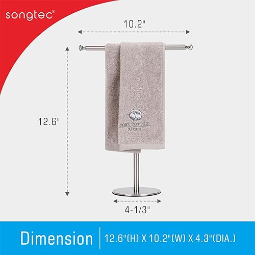 Miniatura 6 de Songtec Soporte para toallas de mano con perillas de cristal, toallero para la punta de los dedos, accesorios inoxidables, soporte para joyas,