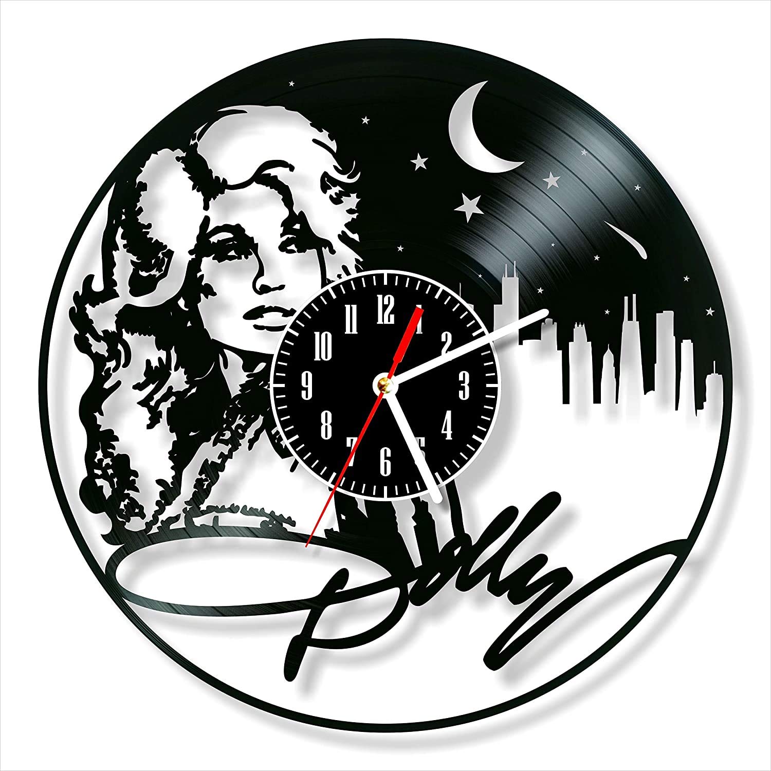 Buy YYIFAN 12 Inch Vinyl Record Wall Clock Dolly Parton, 3D Home Modern