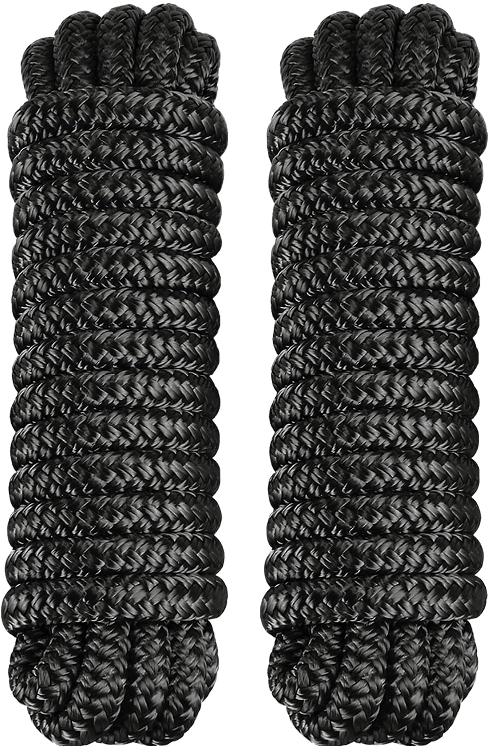 Dock Lines 2 Pack 3/8" x 15' Double Braided Nylon Boat Dock Lines with a 12" Loop - Marine Grade Dock Lines for Boats 3/8 Inch Boat Ropes for Docking, Boat Lines/Dock Ropes/Marine Rope, J-FM TWNTHSD