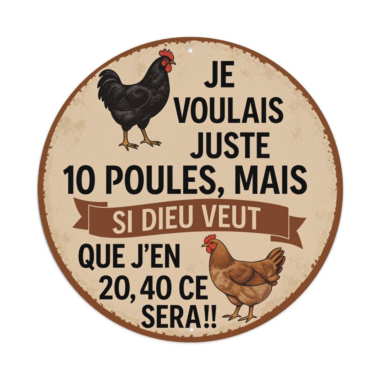 Chicken Farming Humor Sign Metal Tin Sign Vintage Garden Bedroom Cafe Bar Man Cave Home Wall Decor Metal Poster 8x8 inches