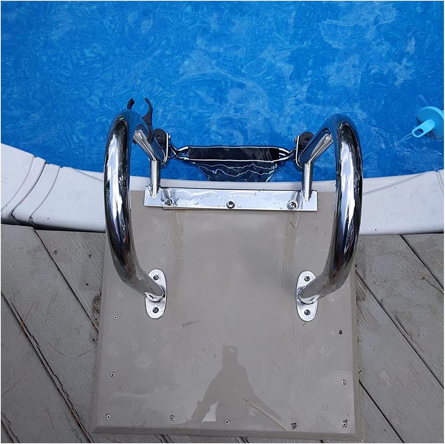 Stainless Steel Boat Ladder Swimming Pool Heavy Duty Swimming Pool Ladder 4 Step,Stainless Steel Telescopic Folding Pontoon Boat Ladder with Non-Slip Pedal &Handrails, KCBW3001348
