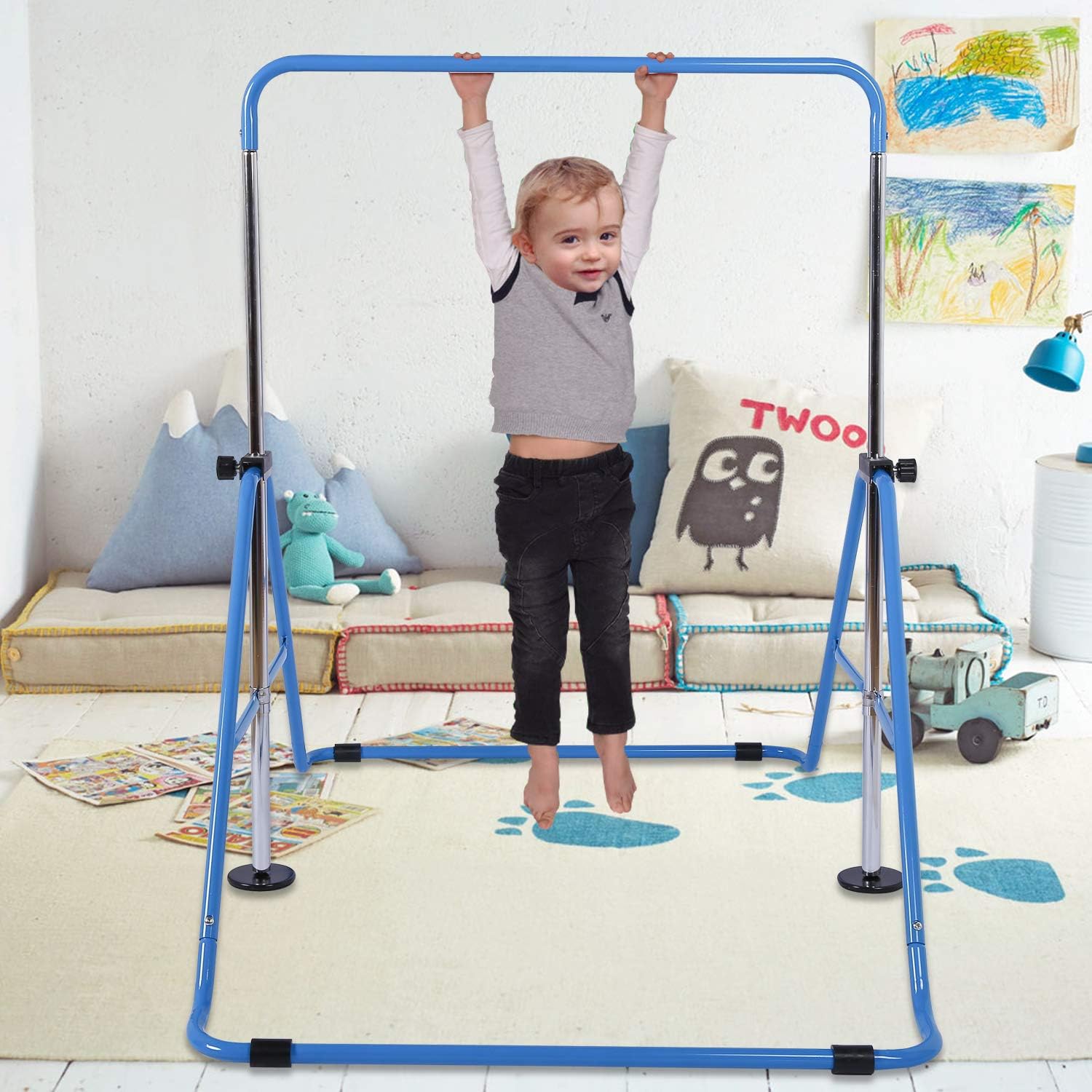 Tepemccu Expandable Gymnastics Bars,Adjustable Height Gymnastic Horizontal Bars,Junior Training Bar Children Folding Training Monkey Bars for Kids : Sports & Outdoors