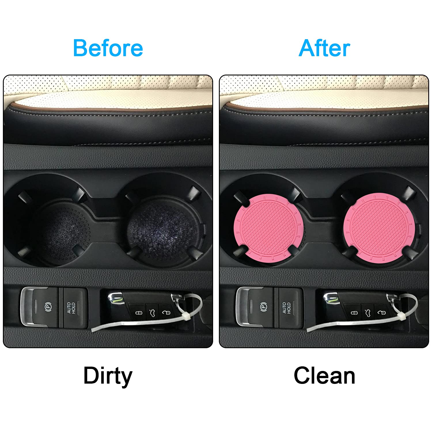 Sottobicchieri per auto, 4 pezzi, universali, antiscivolo, accessori