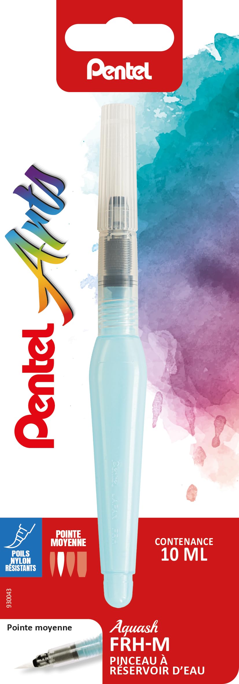 Pentel XFRH Aquash Water Brush Pennello con Serbatoio Riempibile, Punta Media