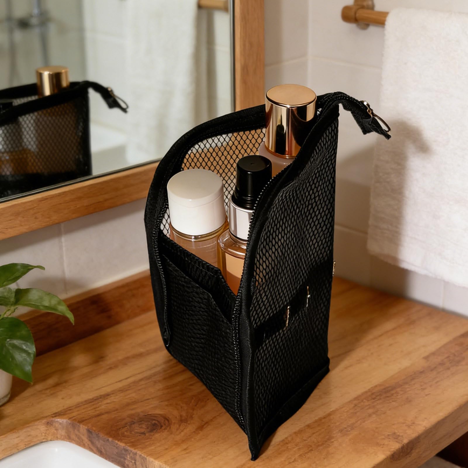 Borsa per spazzolino da denti, custodia autoportante, impermeabile, da viaggio, con porta spazzolino da denti, per penne, hotel, vacanze, viaggi su strada