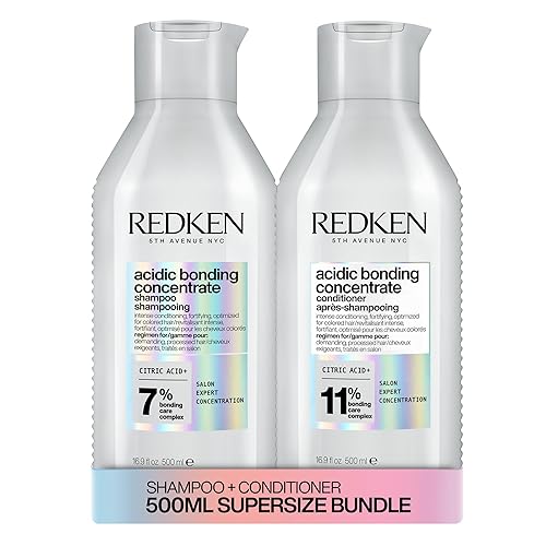 REDKEN Acidic Bonding Concentrate Shampoo and Conditioner Set, Sulphate Free for a Gentle Cleanse, Strengthens Bonds, Repairs Damage, Intensely Conditions and Protects Colour - 500ml