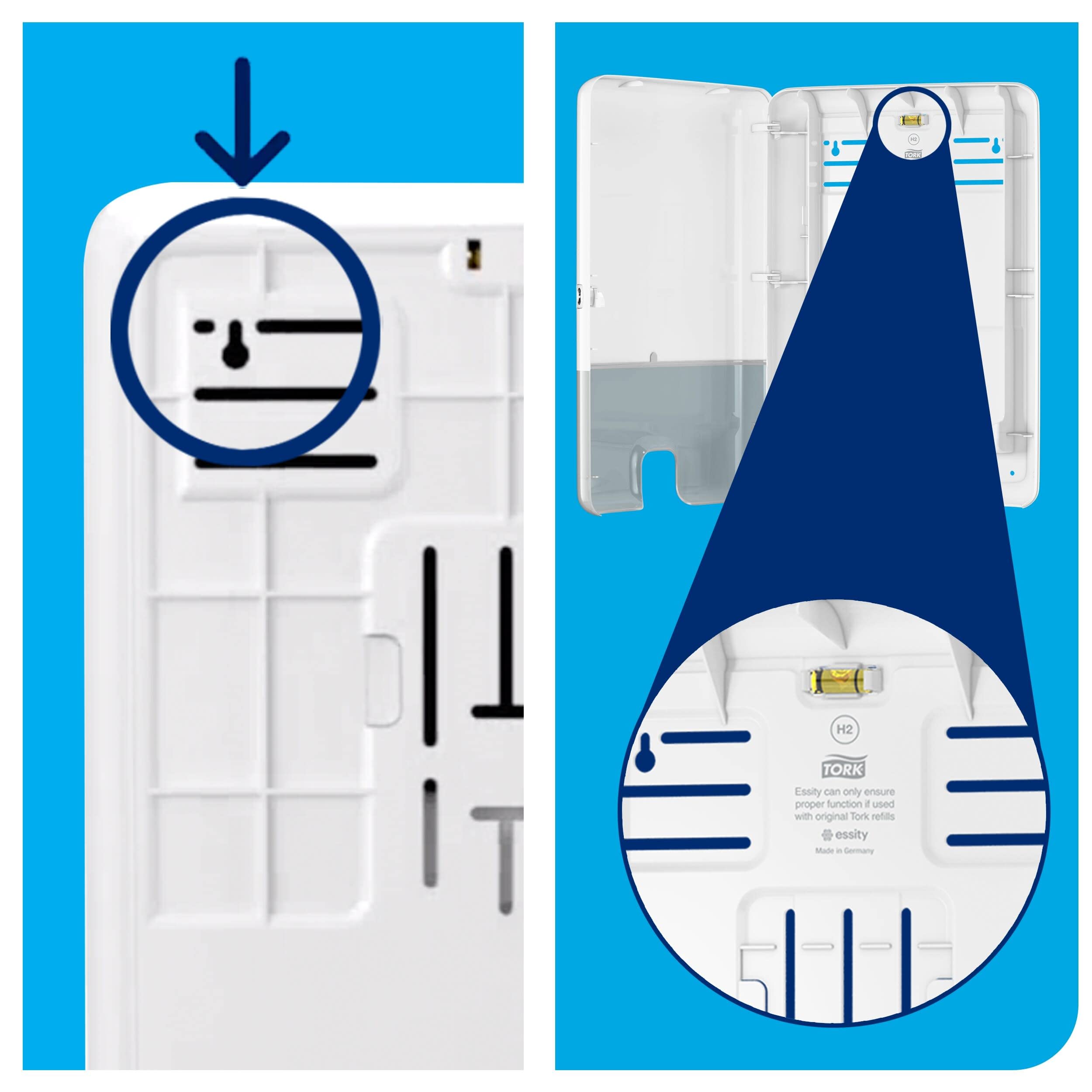 Tork 552000 Xpress Dispenser per Asciugamani Intercalati, Elevation Design compatibile con Sistema H2, Bianco