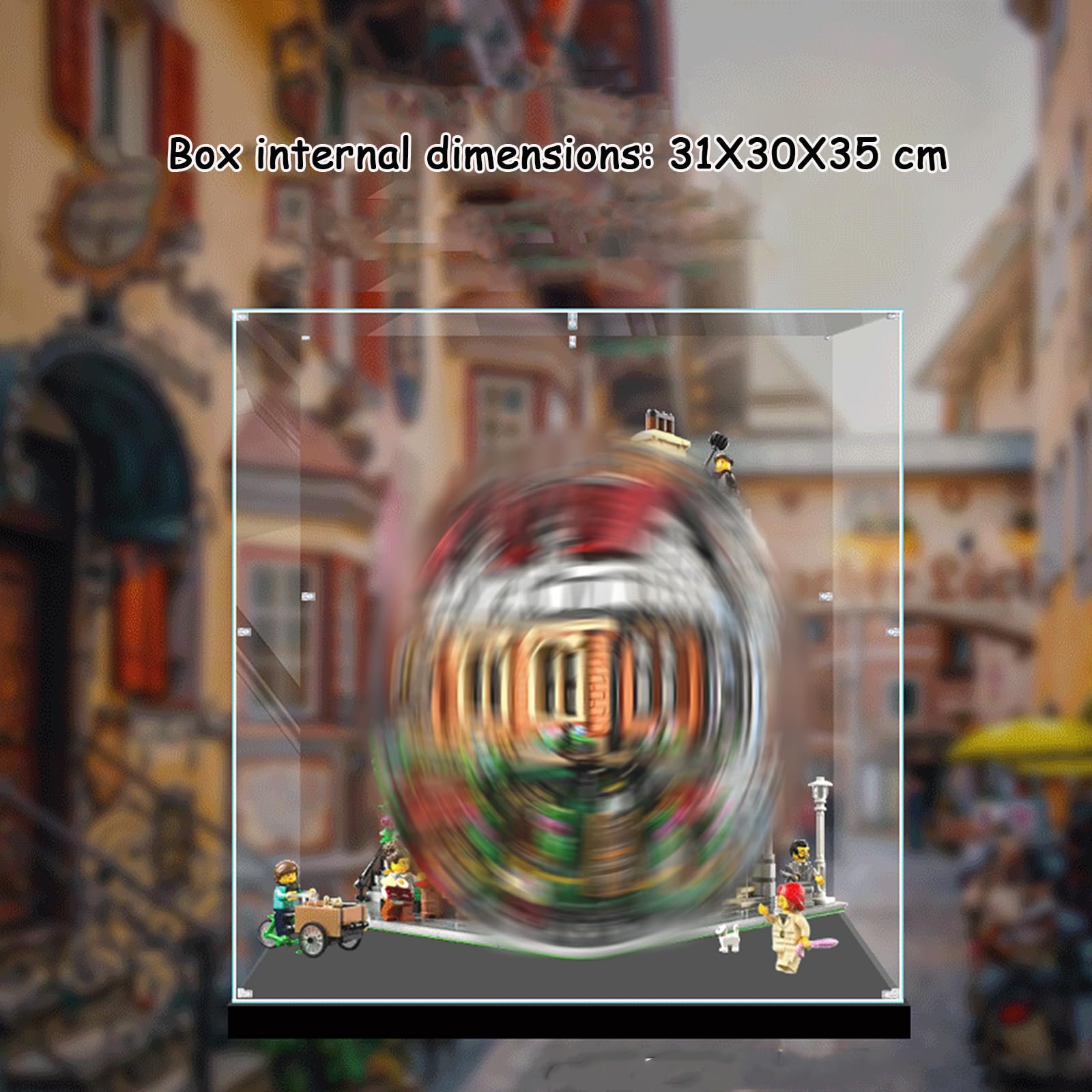 Akrylowa gablota do Lego 10350 British Street Corner Street Scene Pyłoszczelne pudełko do przechowywania, przezroczyste pudełko ekspozycyjne, ochrona przed promieniowaniem UV, prezent dla dorosłych