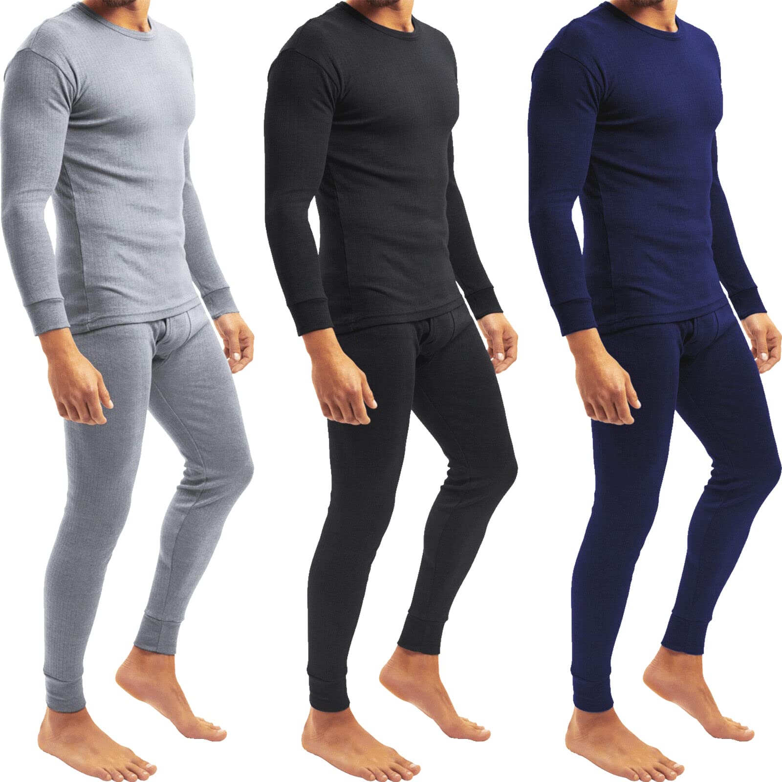 BestSale247 Lot de 2 caleçons thermiques longs chauds pour homme avec intérieur doux