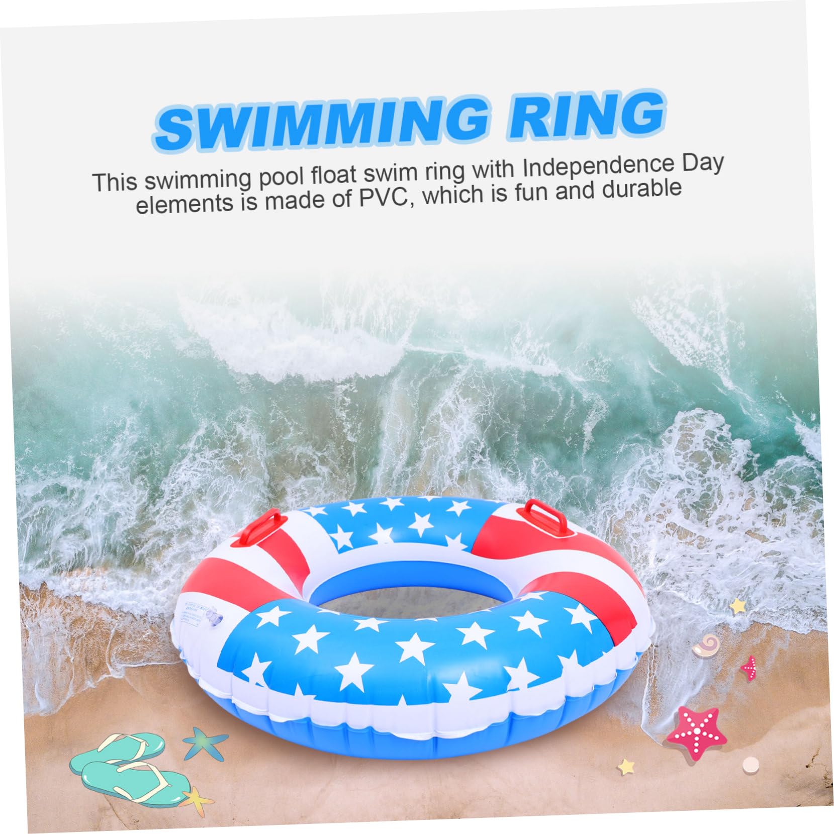TOYANDONA Anello Di Nuoto Bandiera Anello Da Nuoto Per i Più Piccoli Gonfiabili Piscina Per Decorazioni Per Il Dell'indipendenza Galleggianti Gonfiabili Per Piscina Pvc