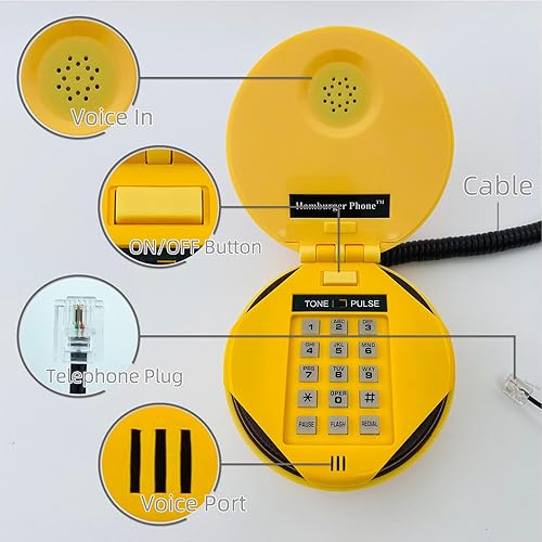 Miniatura 6 de Regalos de broma para hamburguesas, regalos divertidos para niños, teléfono fijo, broma, teléfono en casa, artilugios, teléfono para hamburguesas,