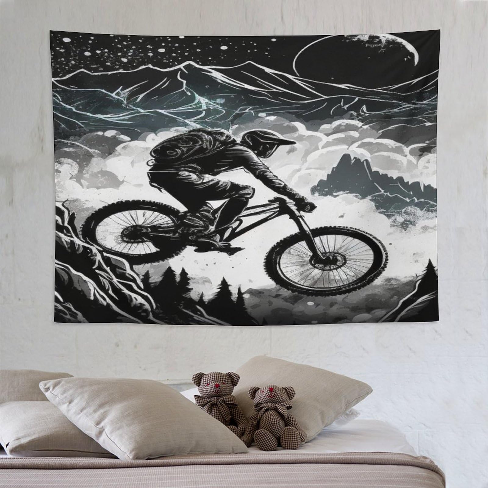 Mountain Bike Tapestry 3D Print Wall Cloth Tapestries for Bedroom Dorm Tapestry Wall Hanging Decor Wall Decoration 150×200cm